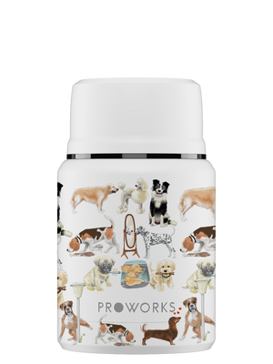 All White A Dogs Tail Food Flask Trimmed