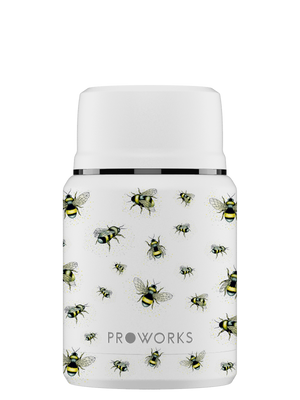 All White Bee Food Flask Trimmed