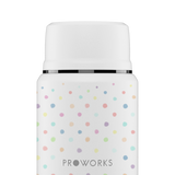 All White Polka Dot Food Flask Trimmed