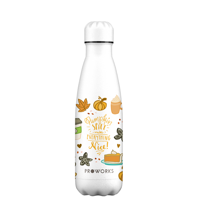 Proworks All White Pumpkin Spice 500ml Water Bottle