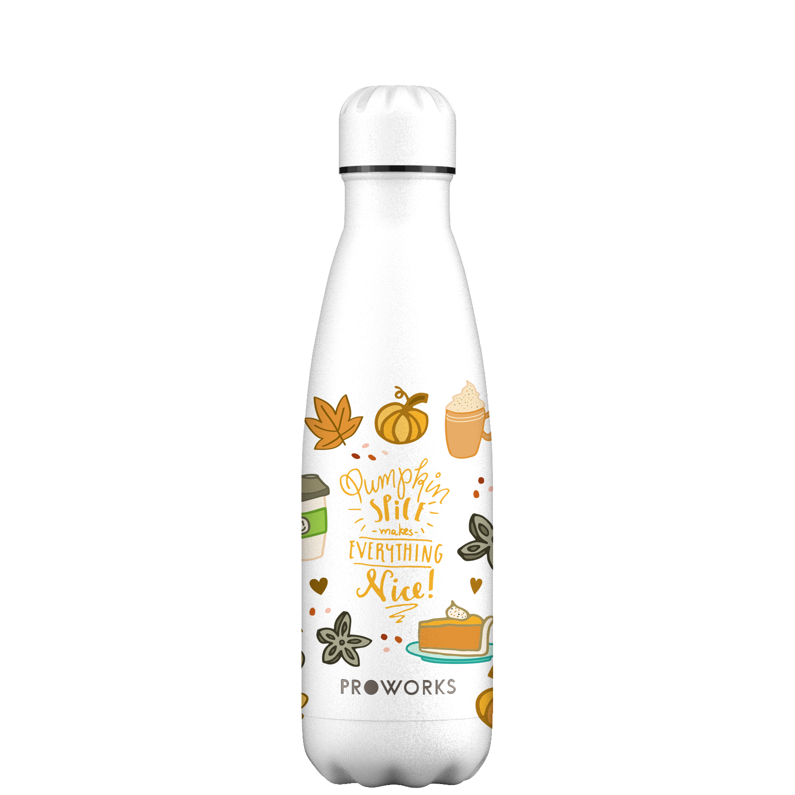 Proworks All White Pumpkin Spice 500ml Water Bottle
