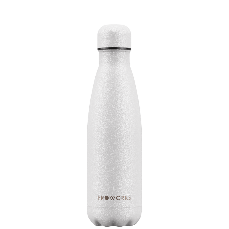 Proworks White Glitter 500ml Water Bottle