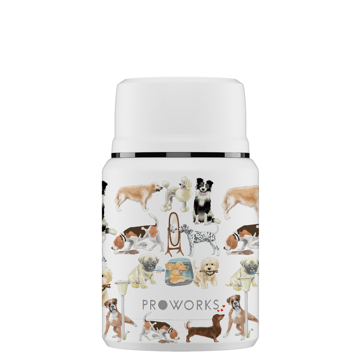 Proworks White A Dogs Tail Food Flask 500ml