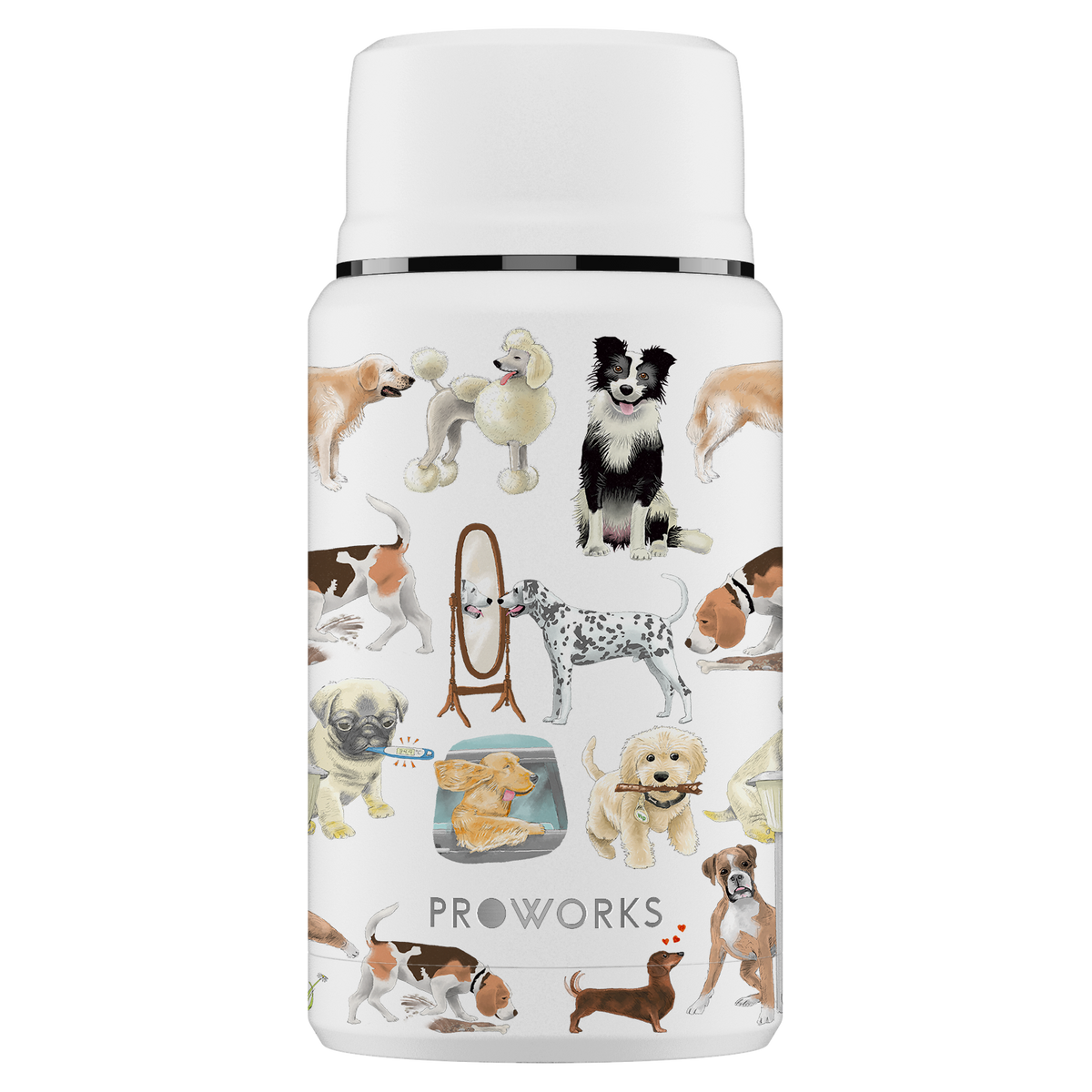 Proworks White A Dogs Tail Food Flask 750ml