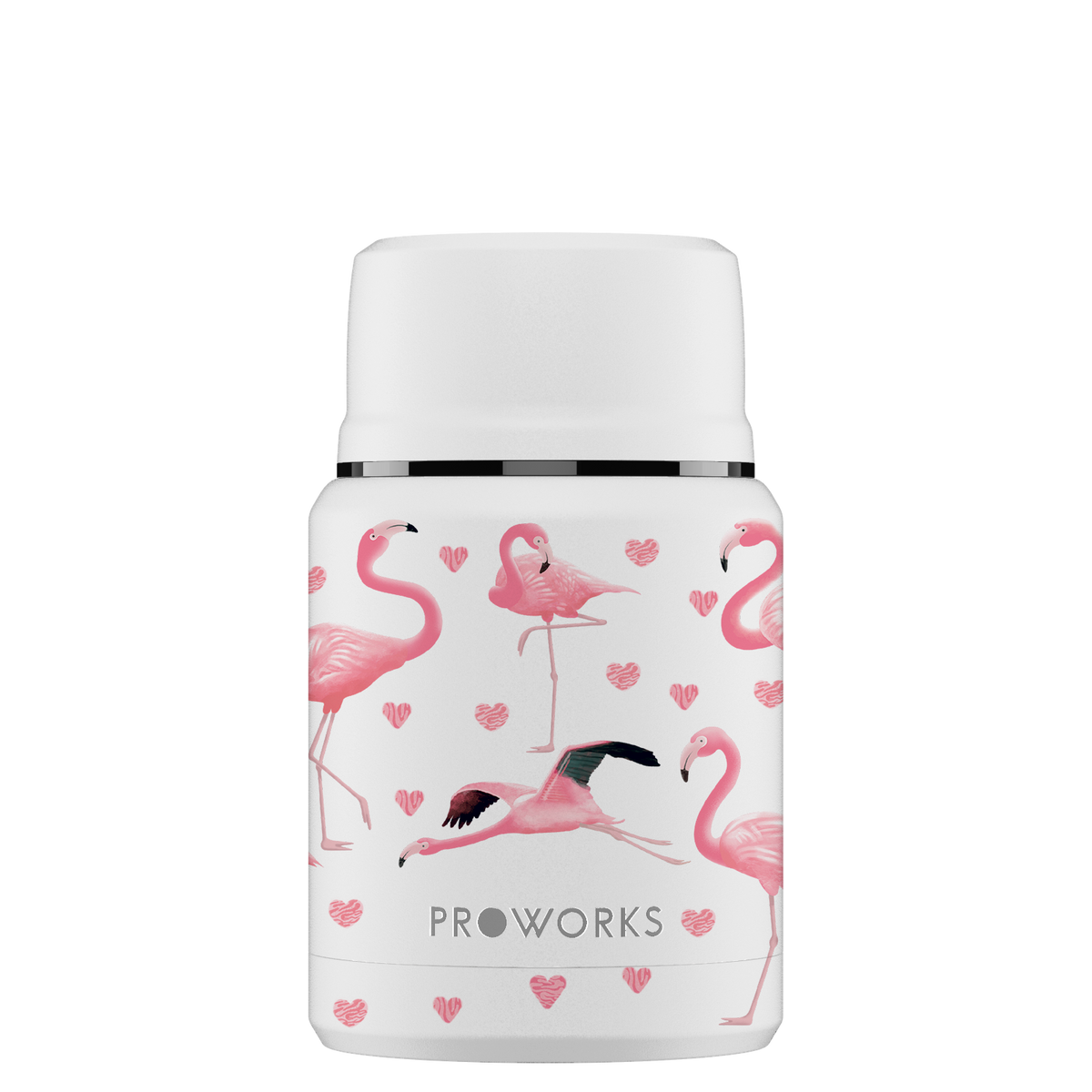 Proworks All White Flamingo Food Flask 500ml