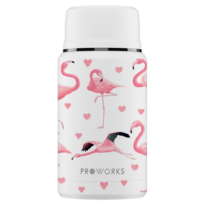 Proworks All White Flamingo Food Flask 750ml