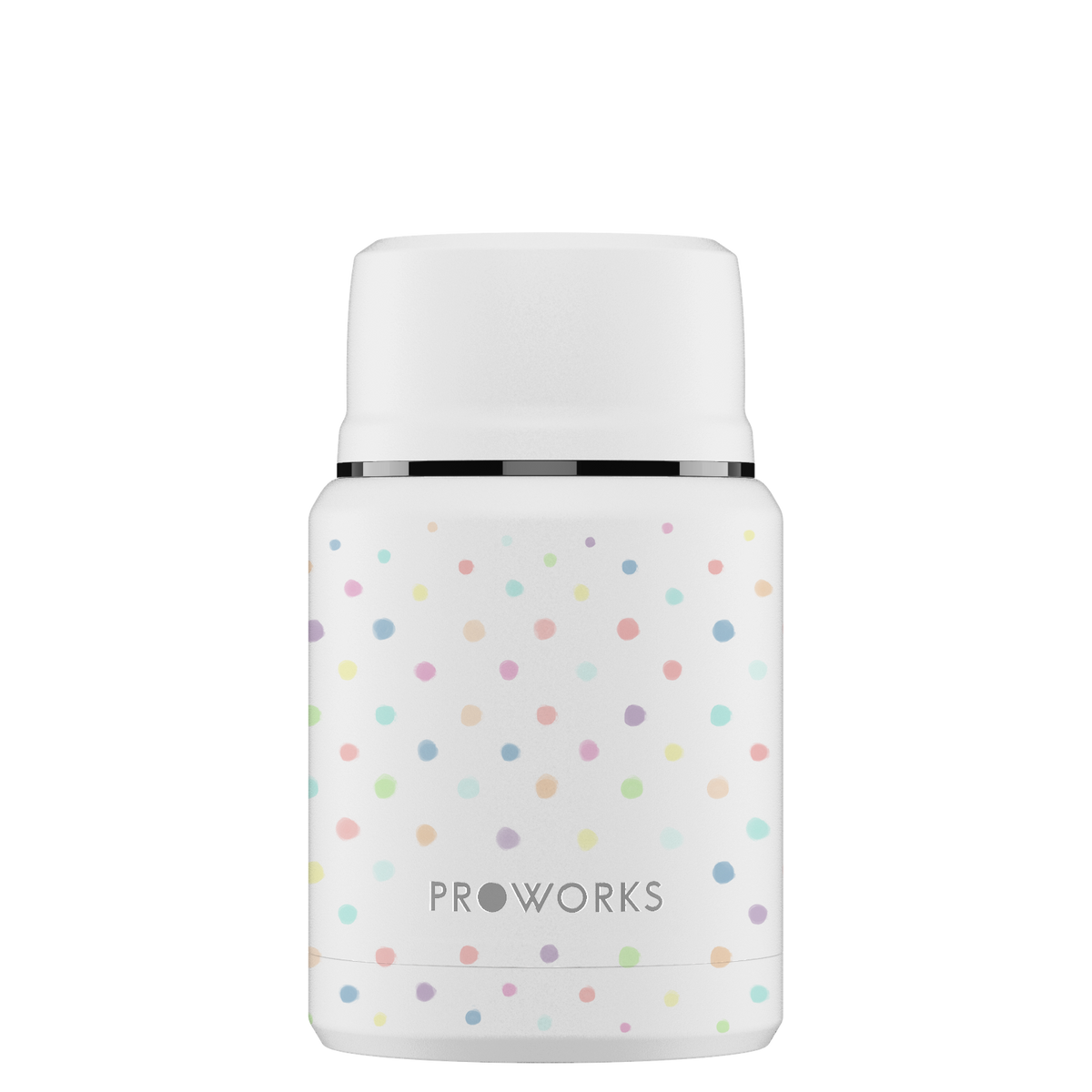Proworks White Polka Dot Food Flask 500ml