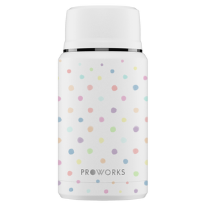 Proworks White Polka Dot Food Flask 750ml
