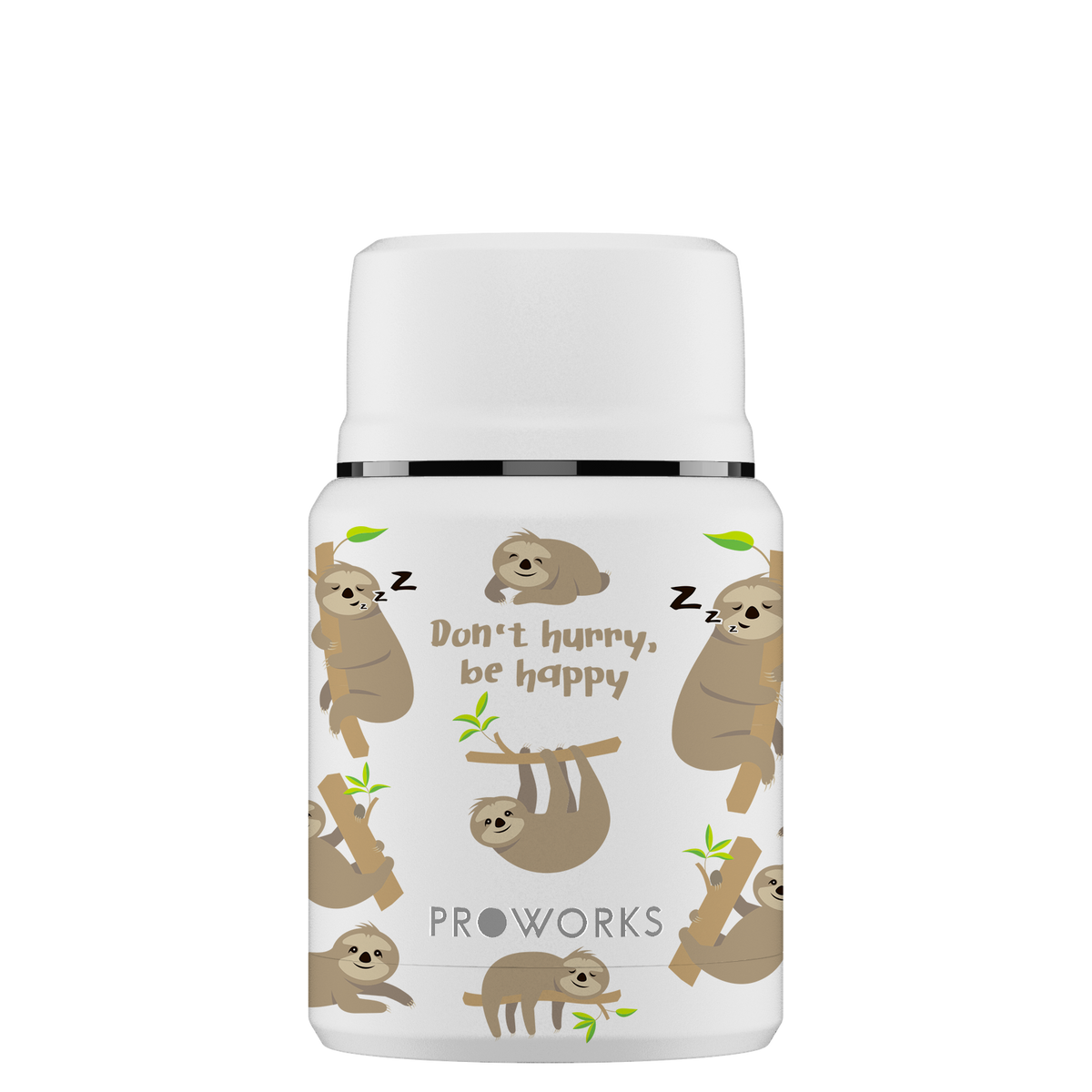 Proworks All White Sloth 500ml Food Flask