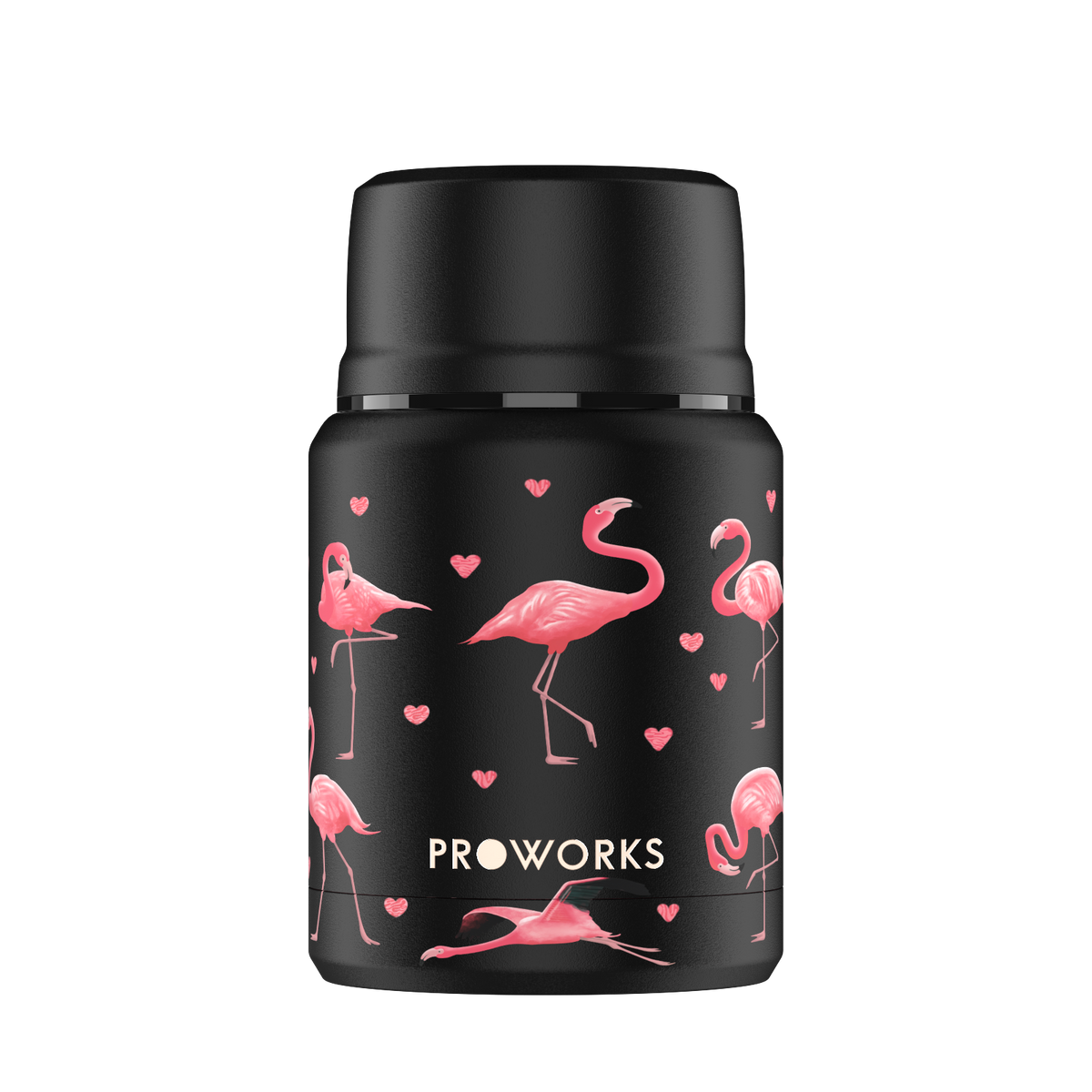 Proworks All Black Flamingo Food Flask 500ml
