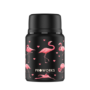 Proworks All Black Flamingo Food Flask 500ml
