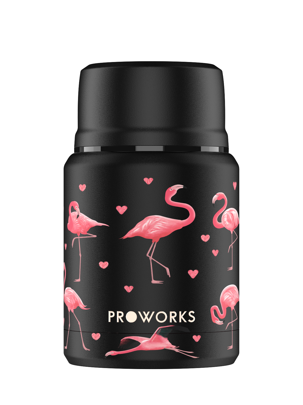 Proworks All Black Flamingo Food Flask Trimmed