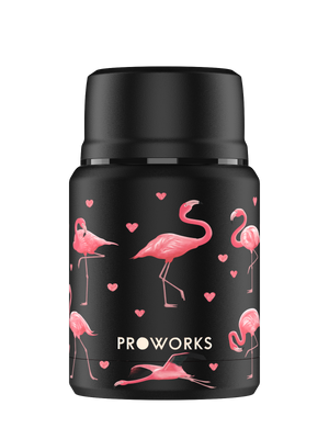Proworks All Black Flamingo Food Flask Trimmed