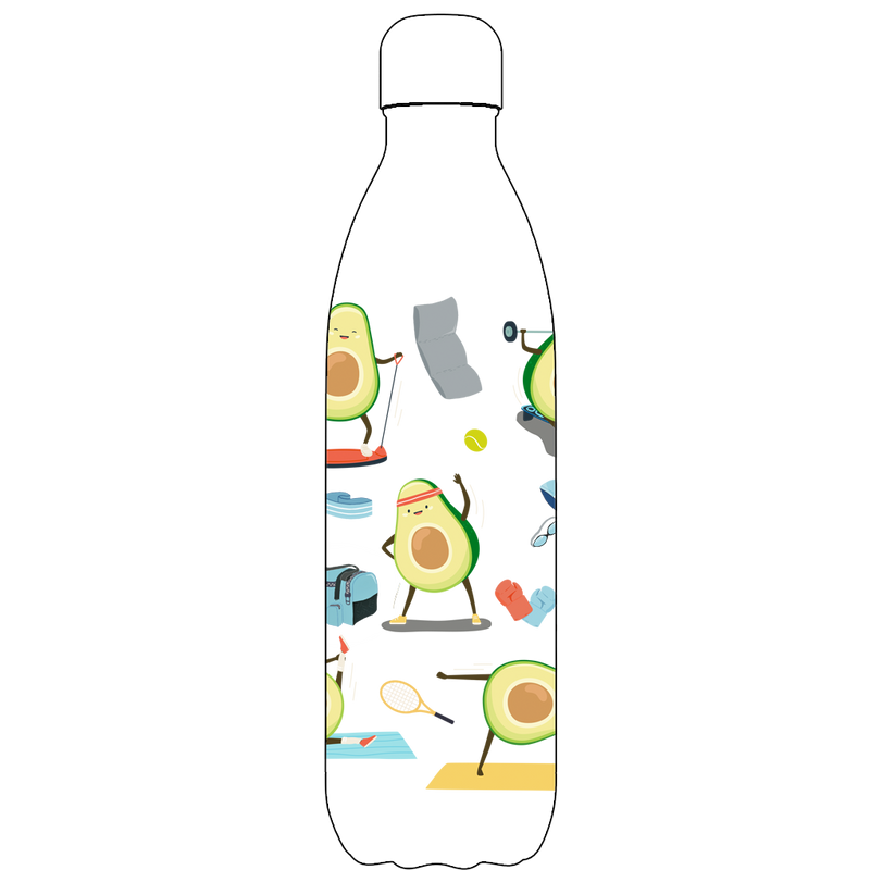 Original Avocardio Water Bottle Pattern