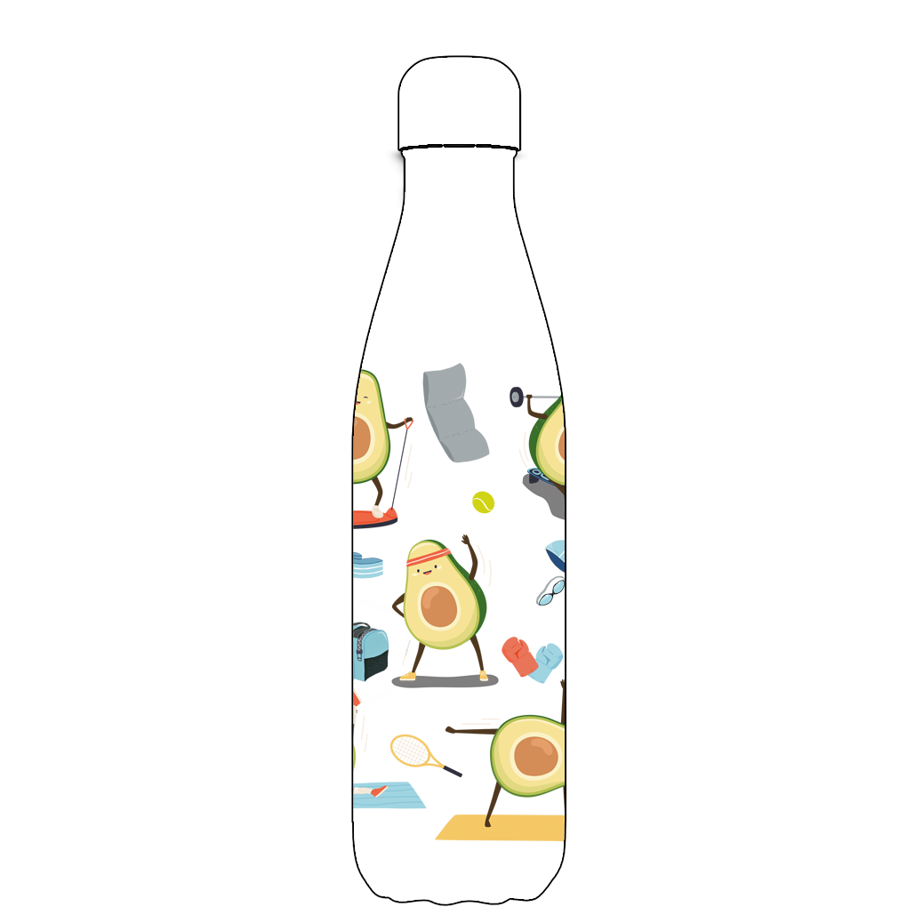 Original Avocardio Water Bottle Pattern