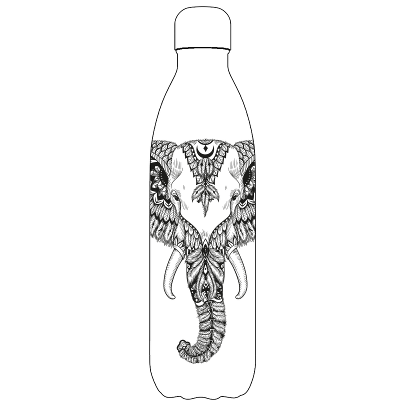 Original Aztec Elephant Water Bottle Pattern