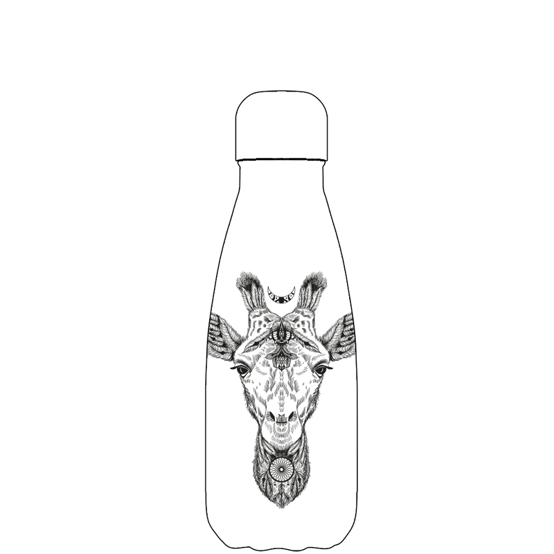Original Aztec Giraffe Water Bottle Pattern