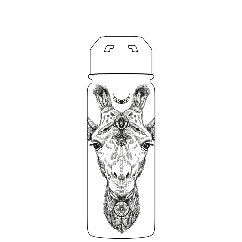 Bottiglia d'acqua con cannuccia - Modello azteco Giraffa Gen 2