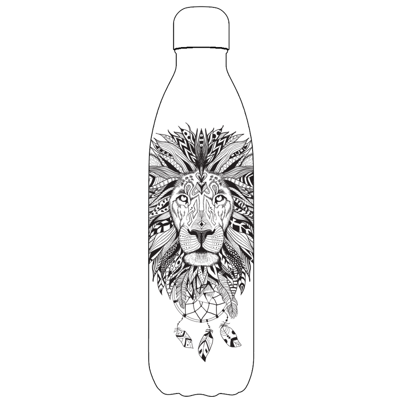 Original Aztec Lion Water Bottle Pattern
