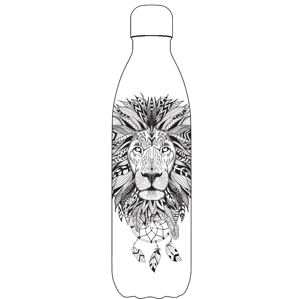 Original Aztec Lion Water Bottle Pattern