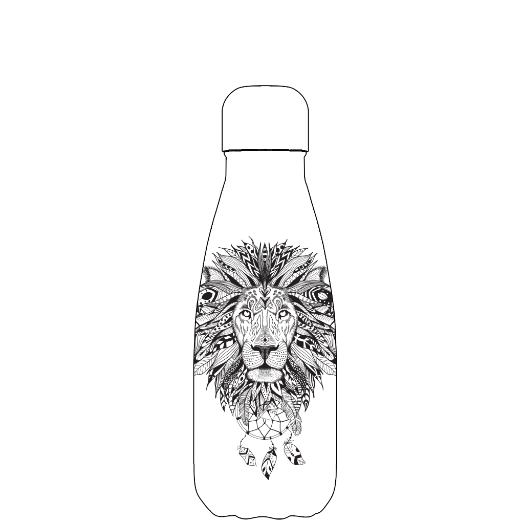 Original Aztec Lion Water Bottle Pattern
