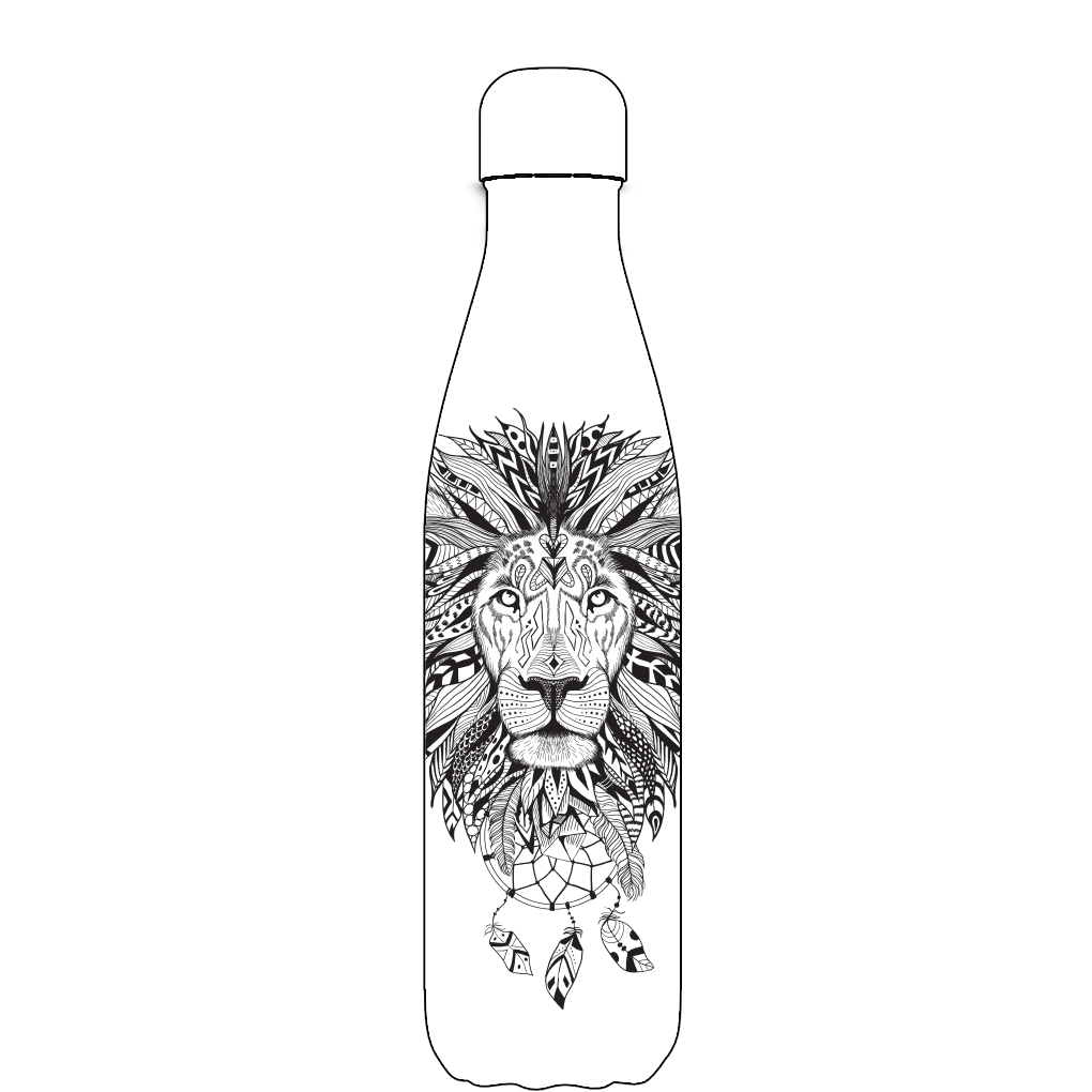 Original Aztec Lion Water Bottle Pattern
