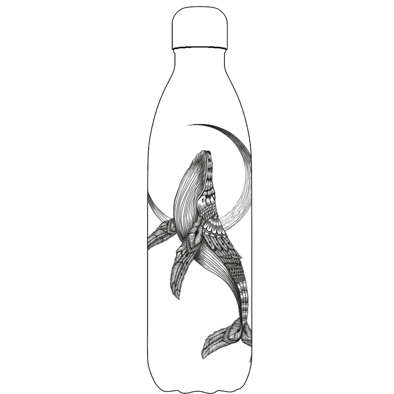 Original Aztec Whale Water Bottle Pattern