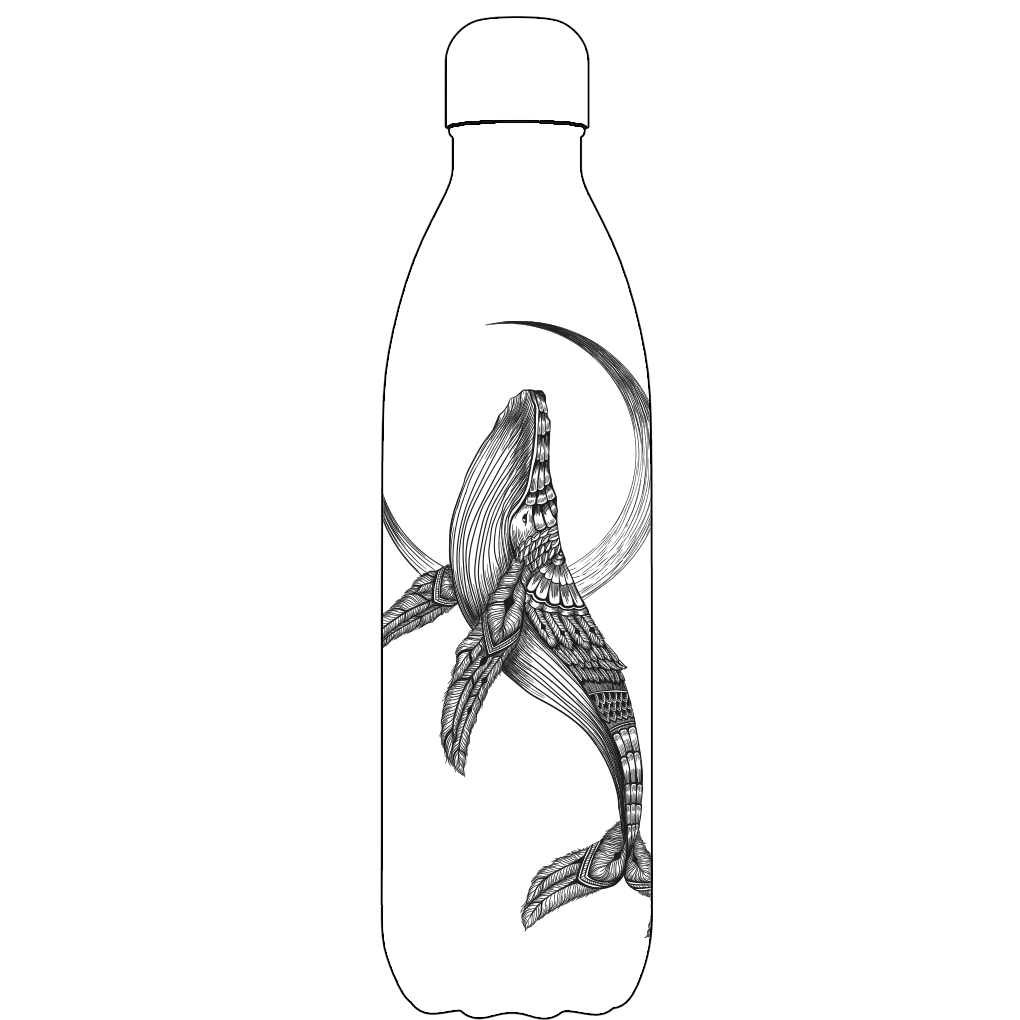 Original Aztec Whale Water Bottle Pattern