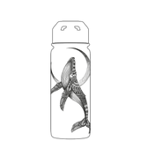 Bottiglia d'acqua con cannuccia - Motivo azteco balena di 2a generazione