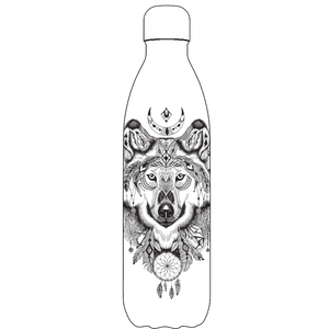 Original Aztec Wolf Water Bottle Pattern