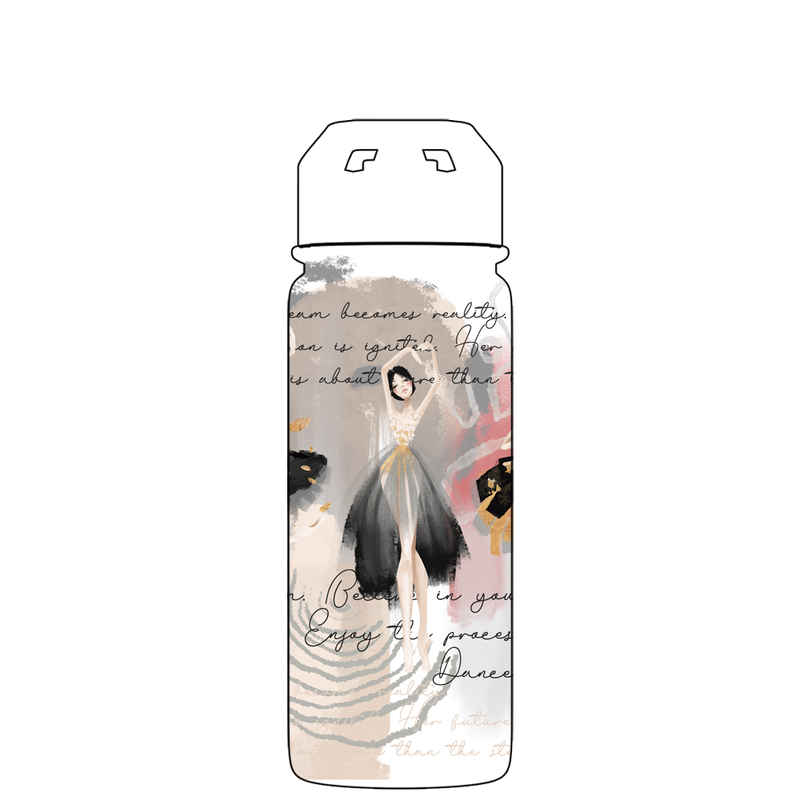 Bottiglia d'acqua con cannuccia - Modello di ballerina di danza classica Gen 2
