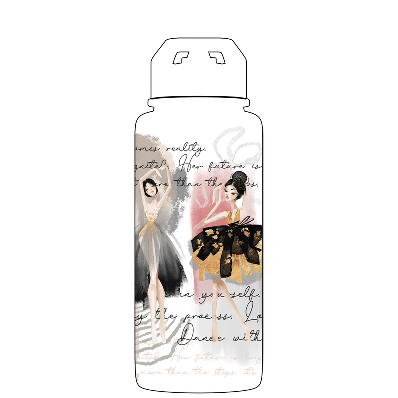 Bottiglia d'acqua con cannuccia - Modello di ballerina di danza classica Gen 2
