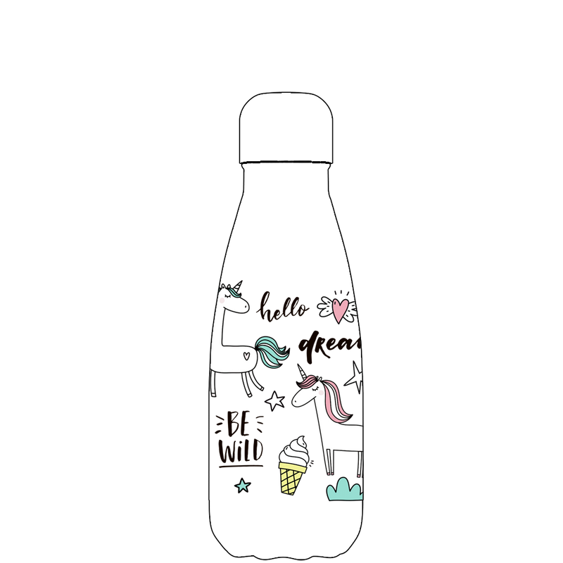 Original Be Unique Unicorn Water Bottle Pattern