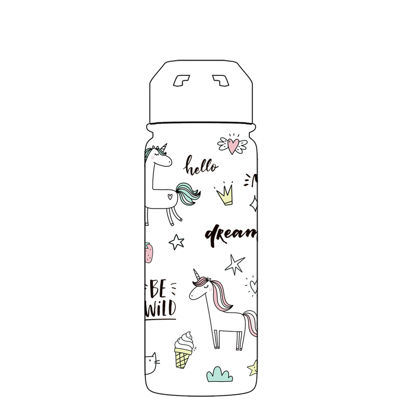 Borraccia con cannuccia - Gen 2 Be Unique Unicorn Pattern