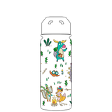 Wasserflasche mit Strohhalm – Gen 2 Camping Animals Pattern