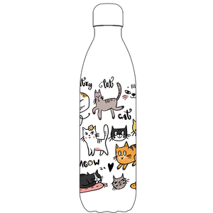 Original Cat Party Colour Edition Water Bottle Pattern