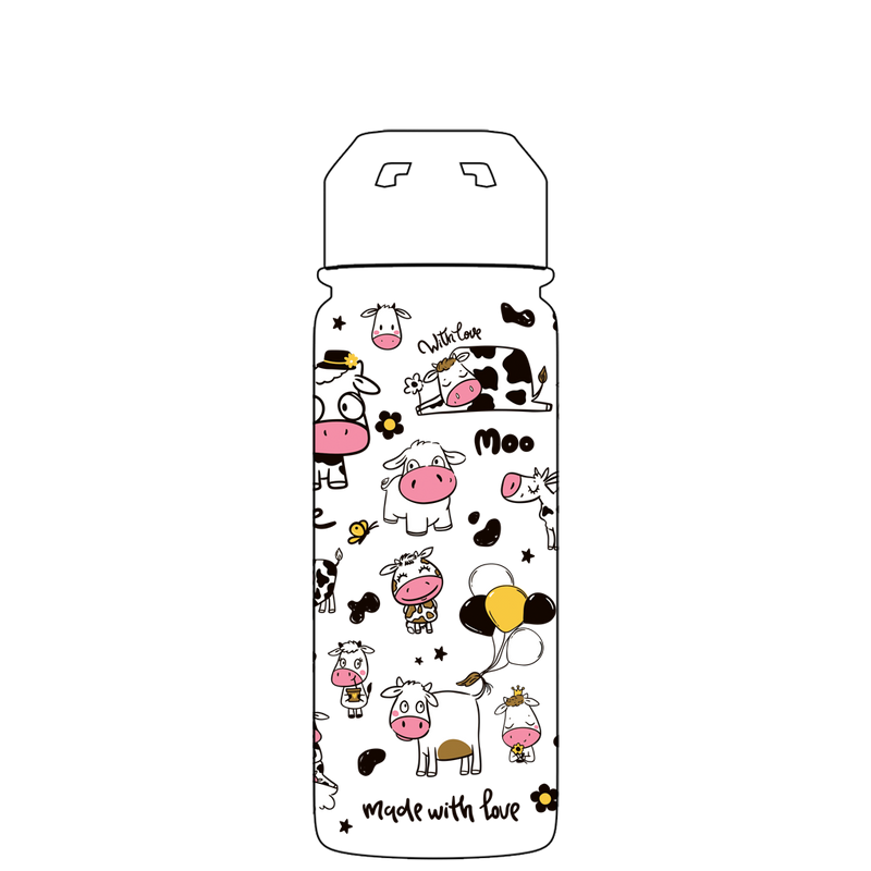 Bottiglia d'acqua con cannuccia - Modello leggendario delle mucche di seconda generazione