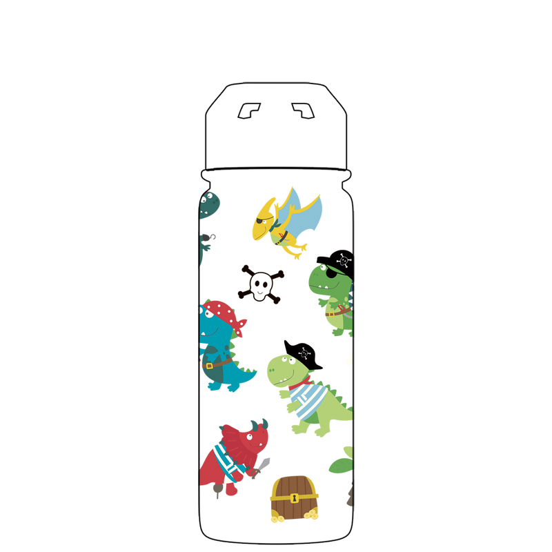 Bottiglia d'acqua con cannuccia - Modello Dino Pirates Gen 2