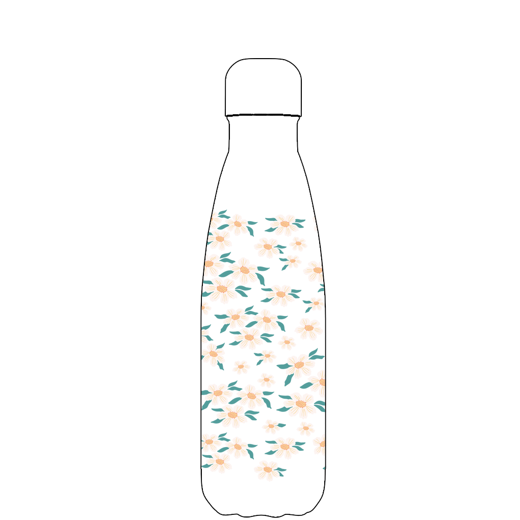 Flower Pattern Water Bottle Simple Transparent Plastic - Temu