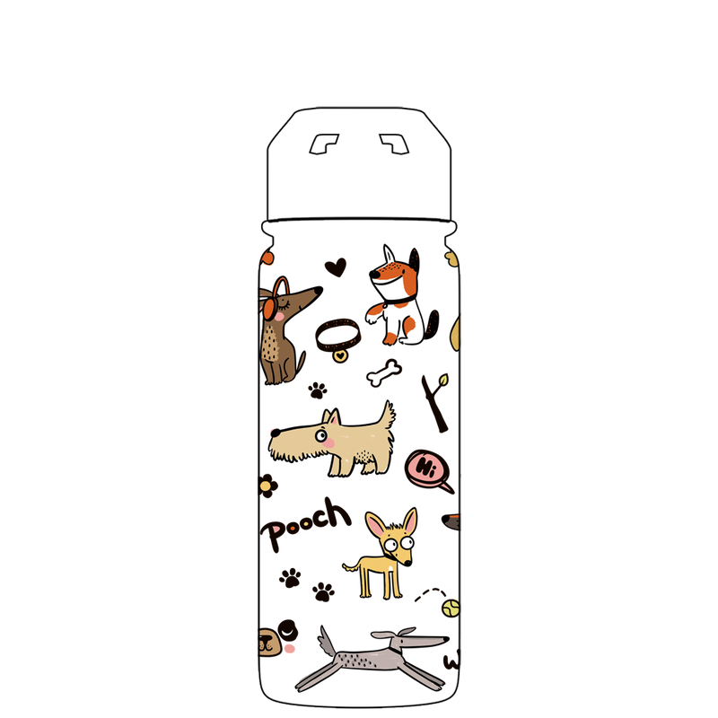 Bottiglia d'acqua con cannuccia - Modello Dog Party Gen 2