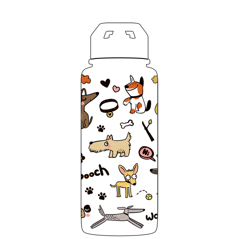 Bottiglia d'acqua con cannuccia - Modello Dog Party Gen 2