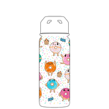 Bottiglia d'acqua con cannuccia - Motivo Donut Sprinkles Gen 2