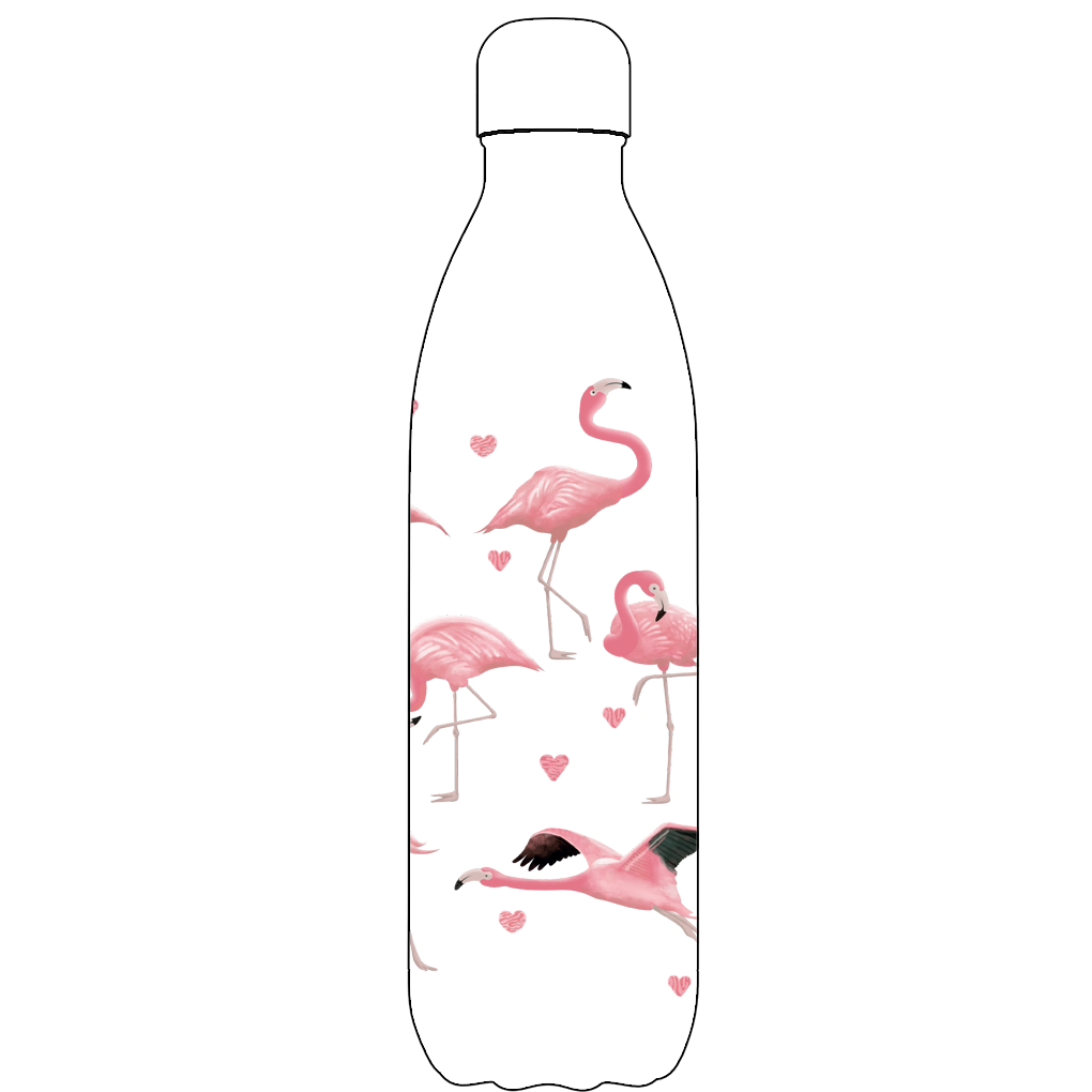 Borraccia in Vetro da 500 ml Fenicottero Rosa - Gadgets, Idee regalo  originali