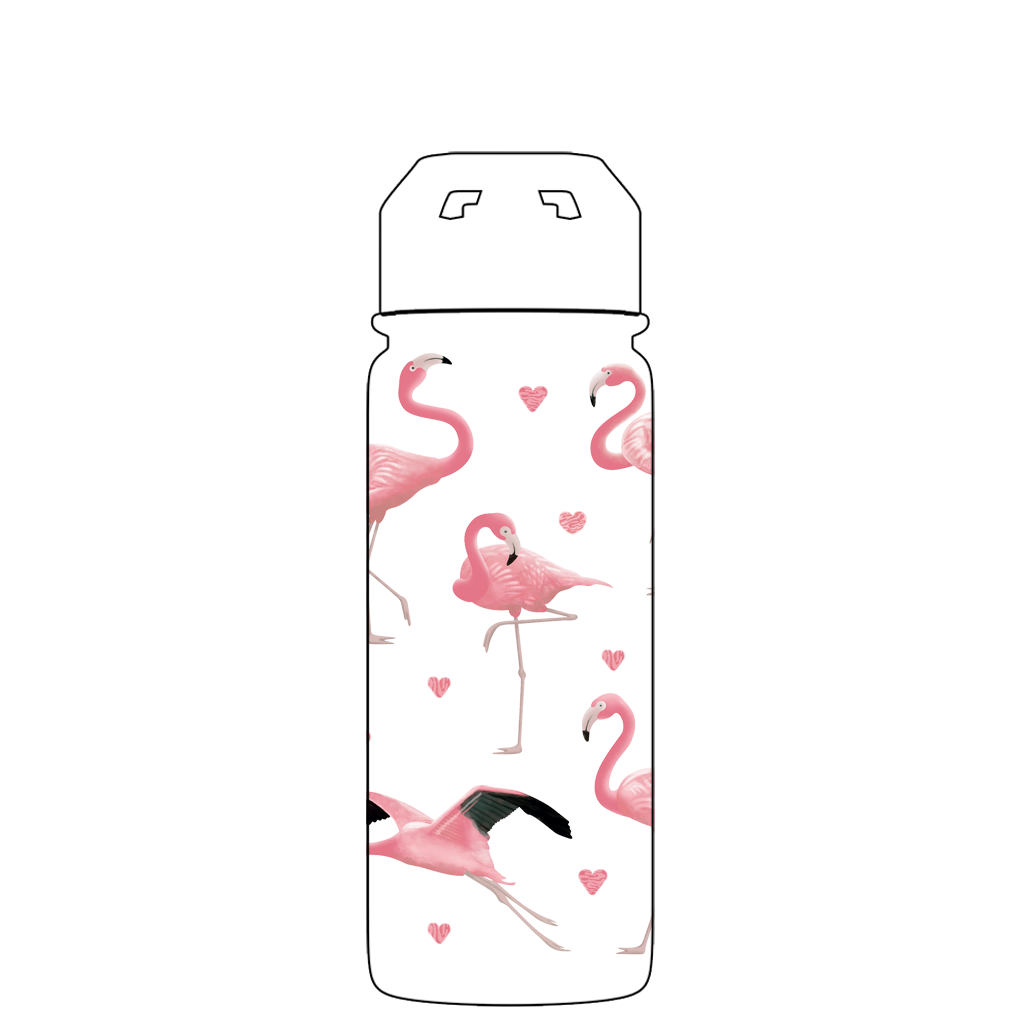 Gourde avec paille - Gen 2 Motif Flamant Rose