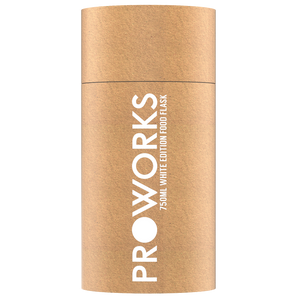 Proworks All White Food Flask 750ml Packaging