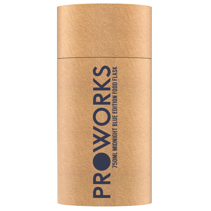 Proworks Midnight Blue Food Flask 750ml Packaging