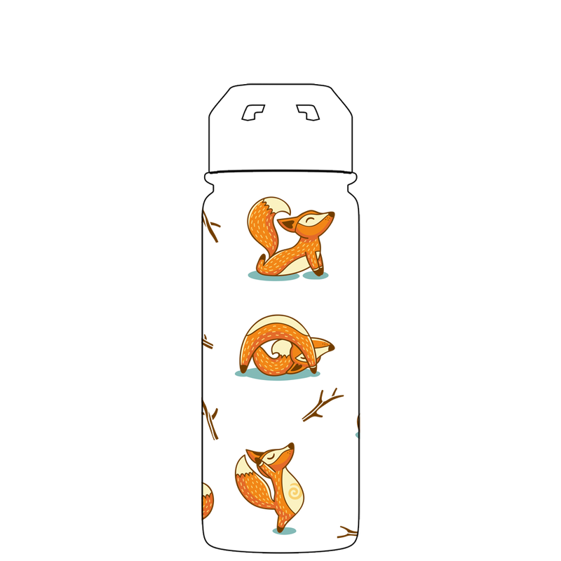 Water bottle with straw - Gen 2 Foxy Yoga Pattern
