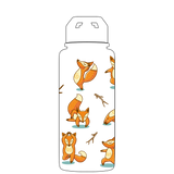 Water bottle with straw - Gen 2 Foxy Yoga Pattern