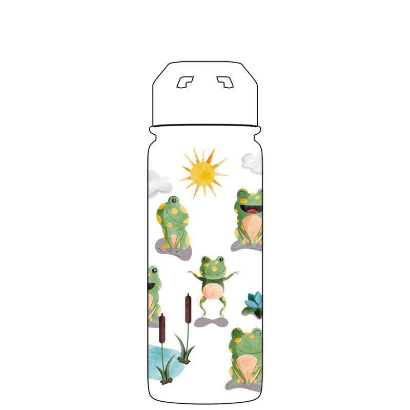 Bottiglia d'acqua con cannuccia - Modello di vita della rana Gen 2