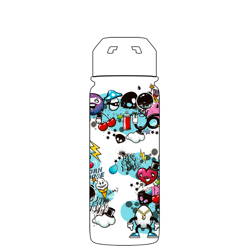 Borraccia con cannuccia - Motivo Graffiti Gen 2